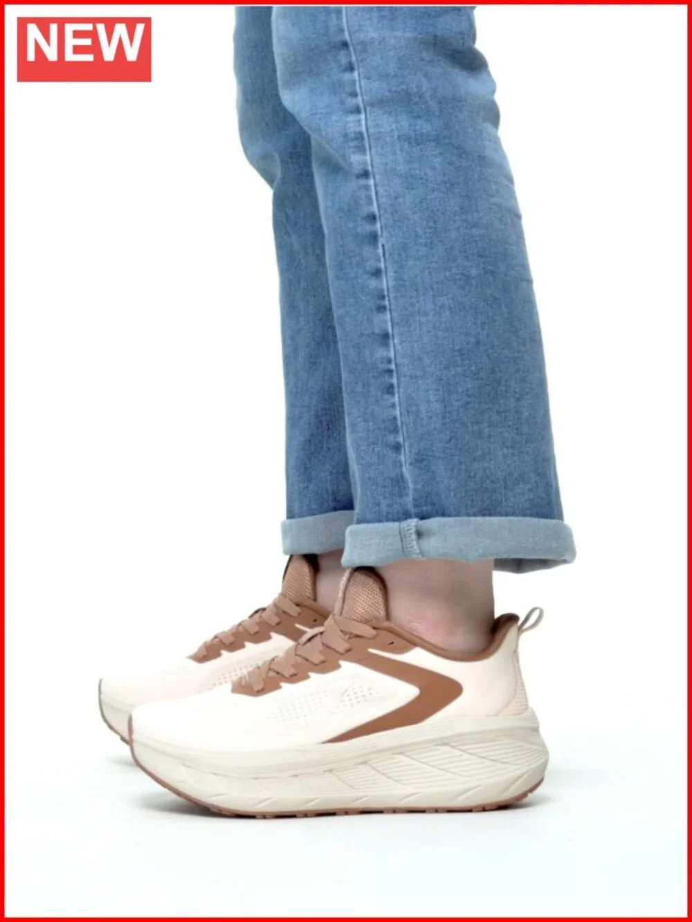 Wide Toe Box Walking Shoes Thick Cushioned Sole Running Sneakers 1.77in Stack
